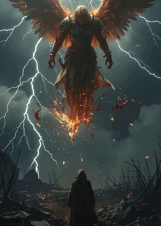 Angel Hooded Figure Storm