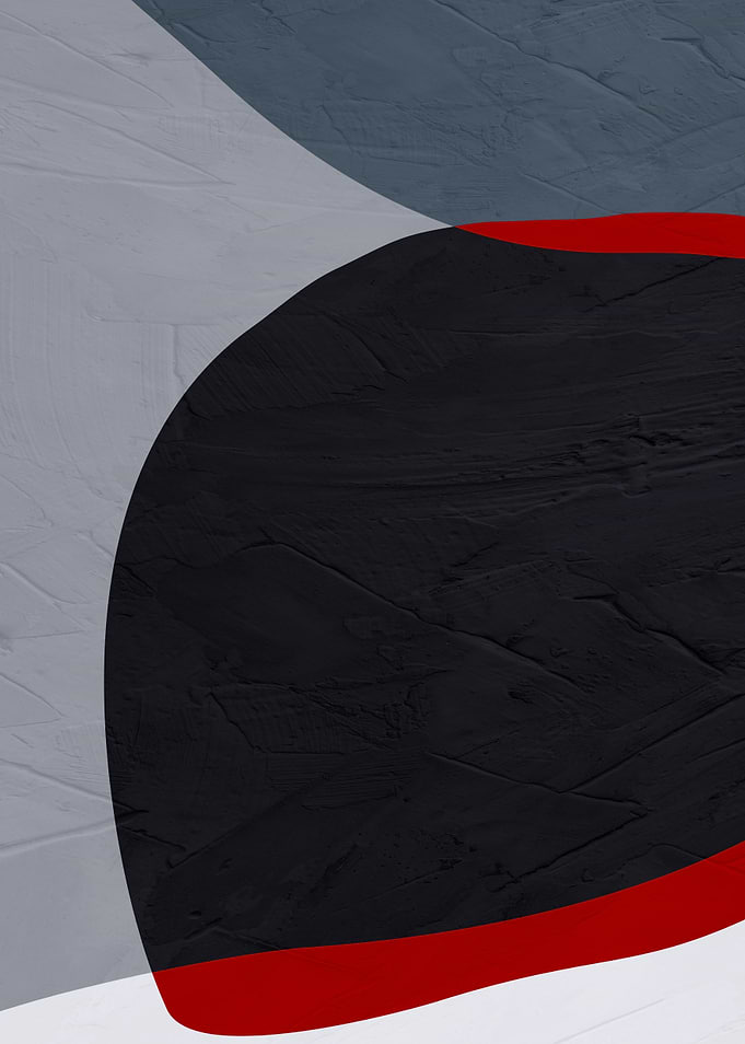 Abstract Shapes in Gray, Black, and Red