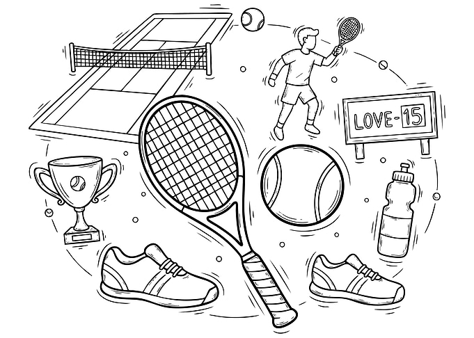 Tennis Doodle Illustration