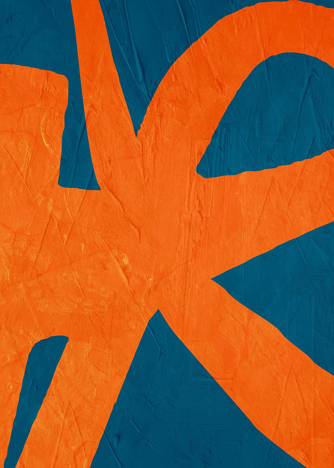 Abstract Orange and Blue Art