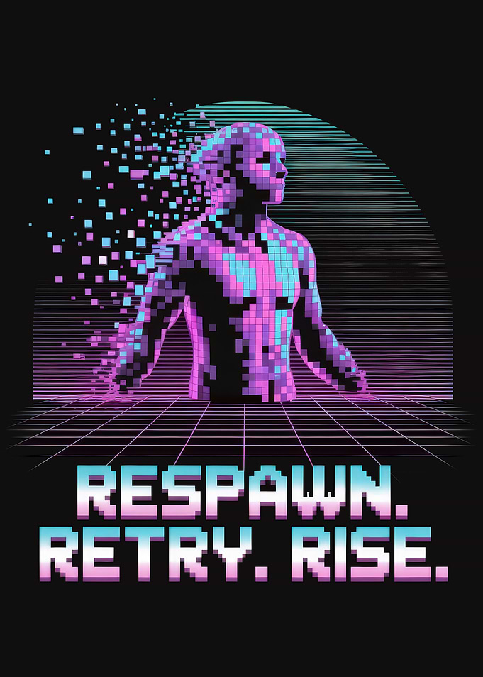 Respawn Retry Rise Retro Gaming