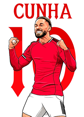 Cunha Football Player Illustration