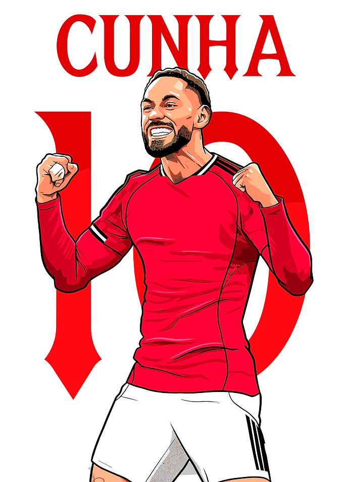 Cunha Football Player Illustration