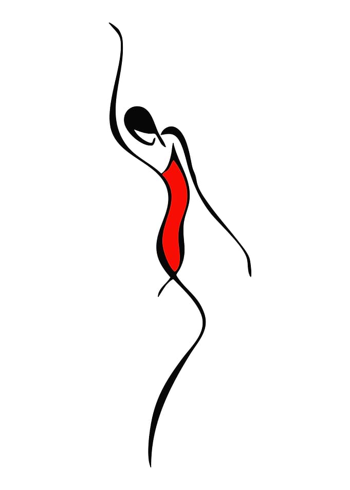 Elegant Dancer Line Art
