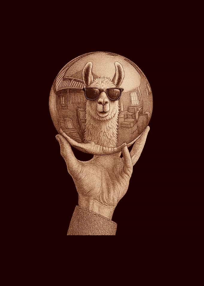 Surreal llama meets Escher