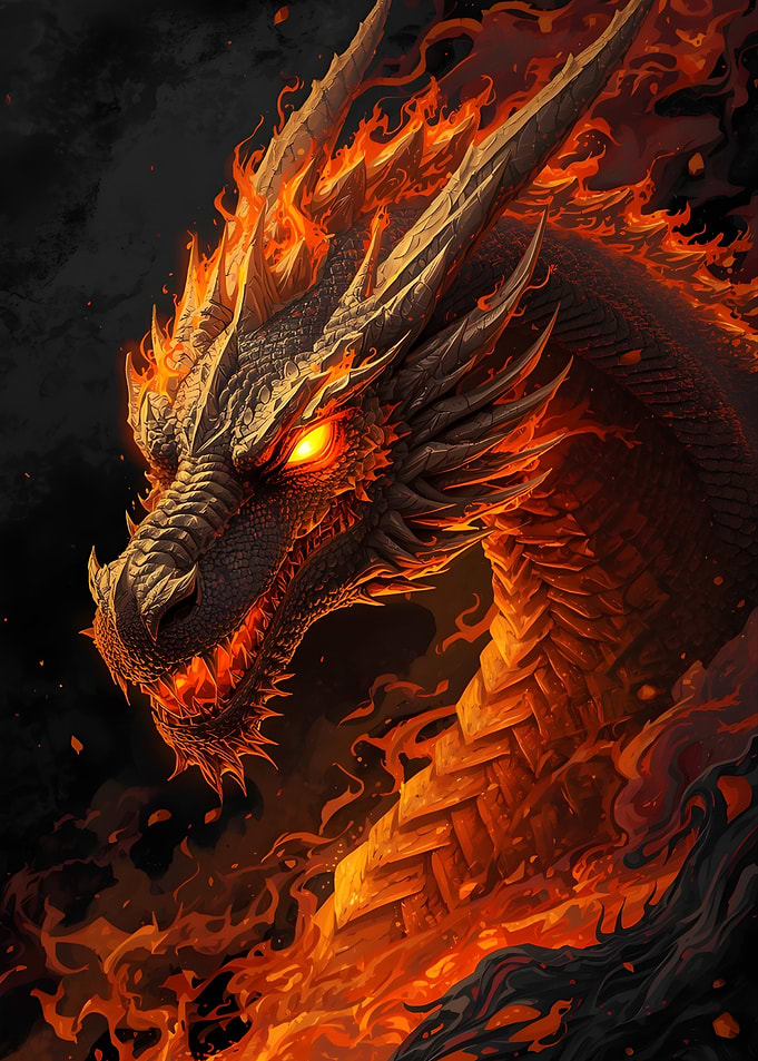 Fiery Dragon Portrait