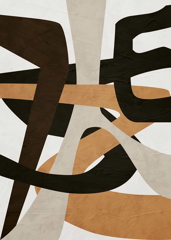 Abstract Interwoven Shapes Art