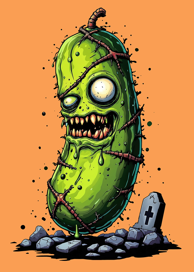 Zombie Pickle Cartoon Illustration