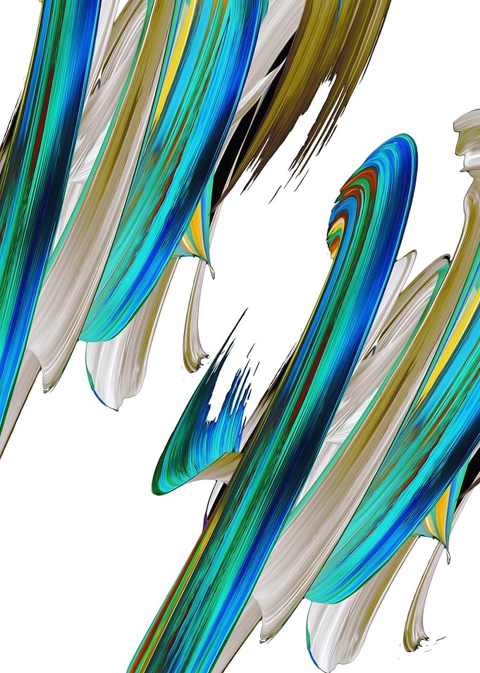 Abstract Brush Strokes on White