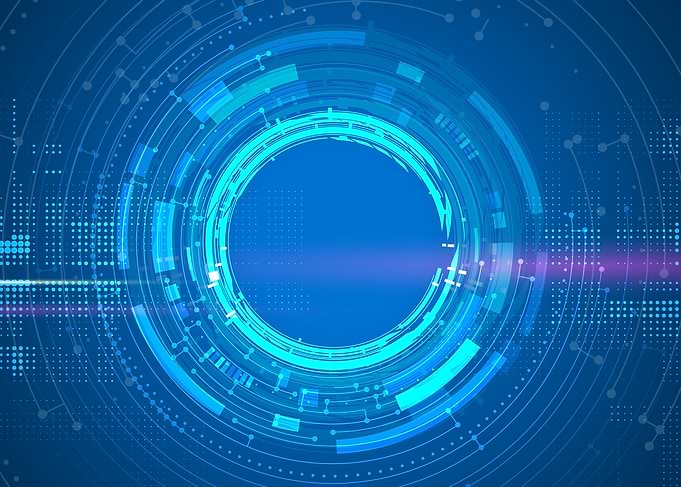 Abstract Blue Technology Circle Background