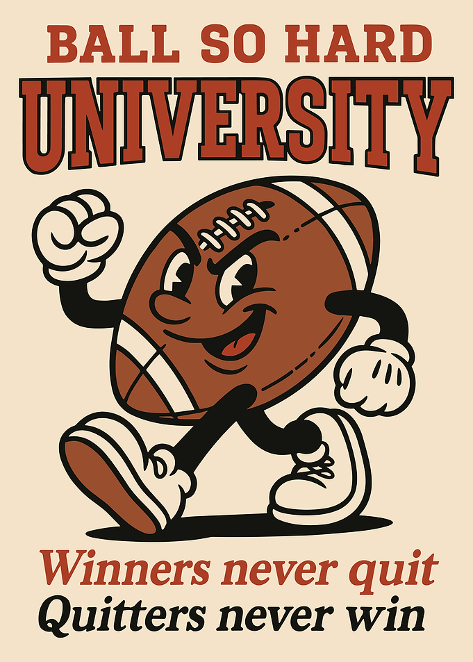 Ball So Hard University Football Cartoon