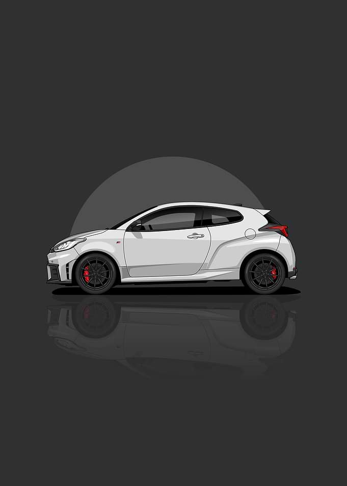 White Toyota GR Yaris Illustration