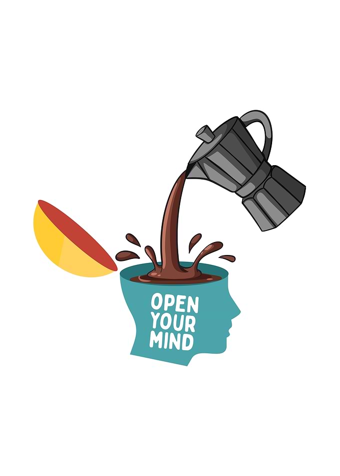 Open Your Mind Coffee Illustration