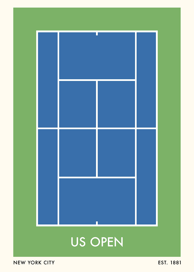 US Open Tennis Court Minimalist Art