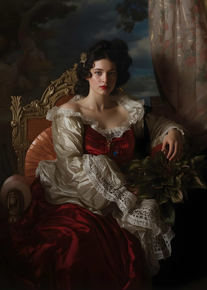 Elegant Woman in Baroque Style Portrait