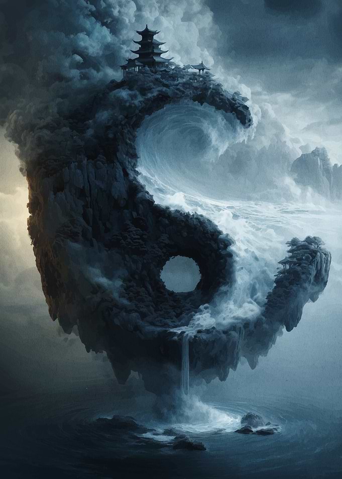 Yin Yang Island with Pagoda