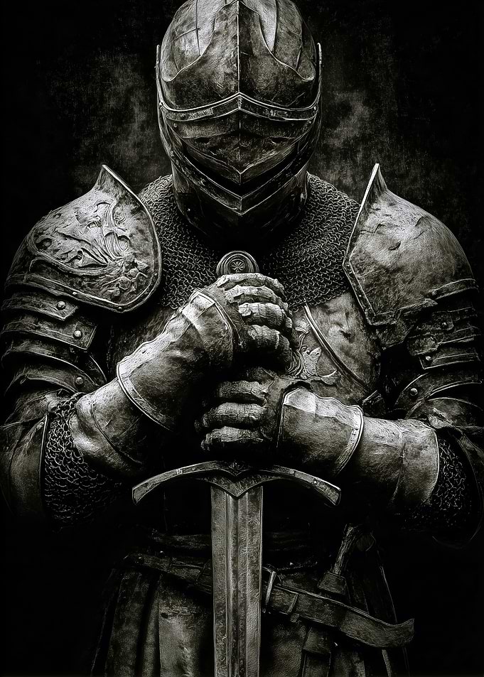 Monochrome Knight with Sword