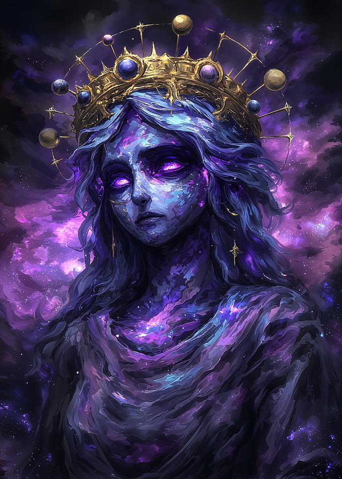 Cosmic Queen with Golden Crown