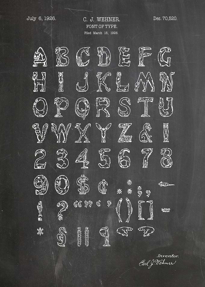 C.J. Wehner Font of Type Patent