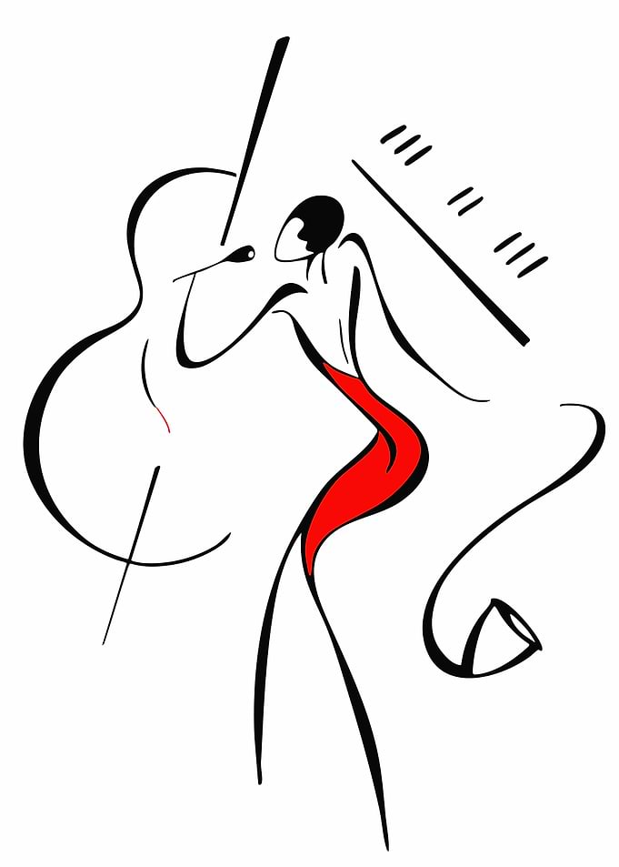 Jazz Singer with Instruments Illustration