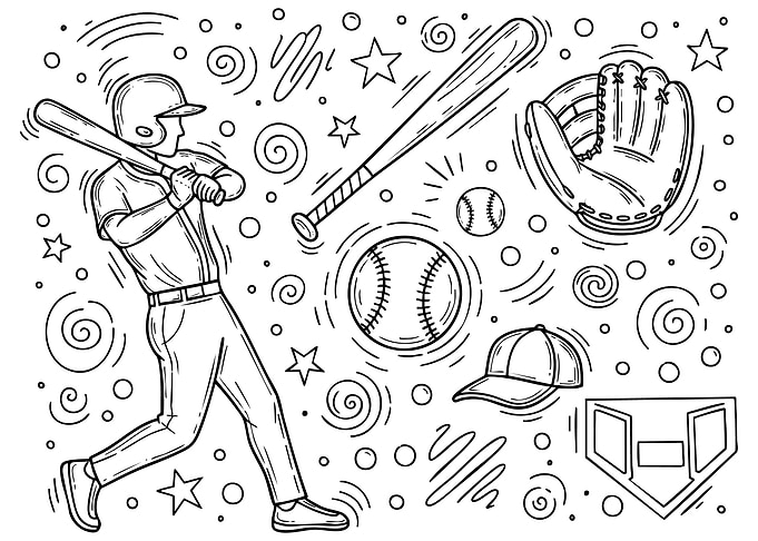Baseball Doodle Art