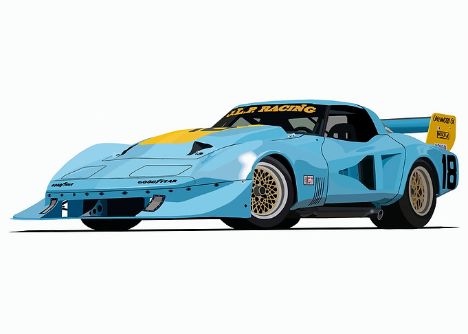 Light Blue Racing Car Illustration