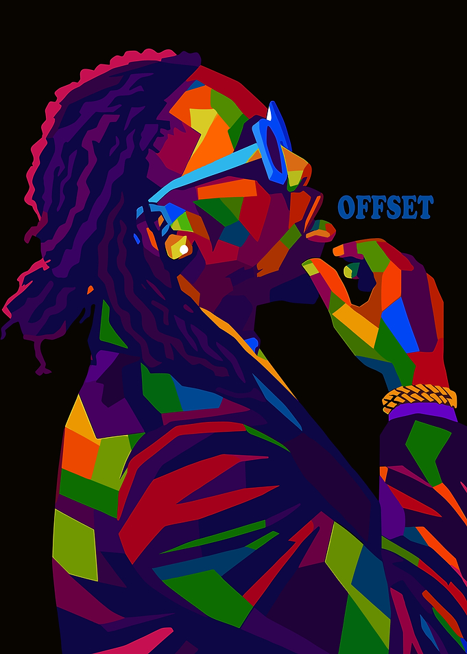 Offset Colorful Pop Art Portrait