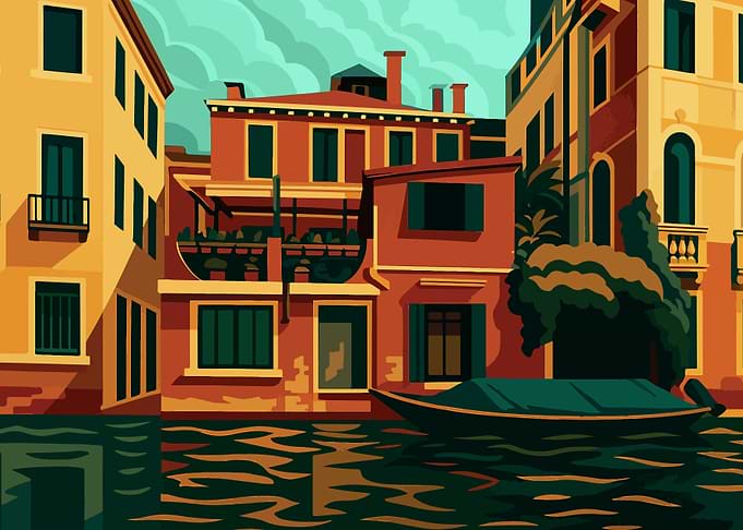 Venice Canal Illustration