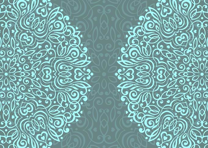 Turquoise Floral Mandala Pattern