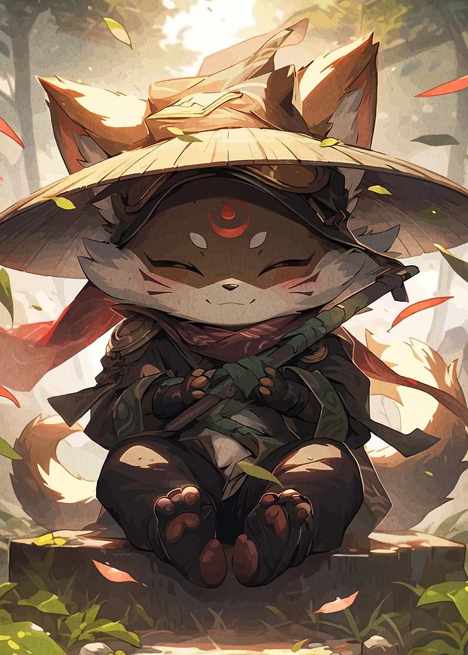 Fox Samurai in Forest