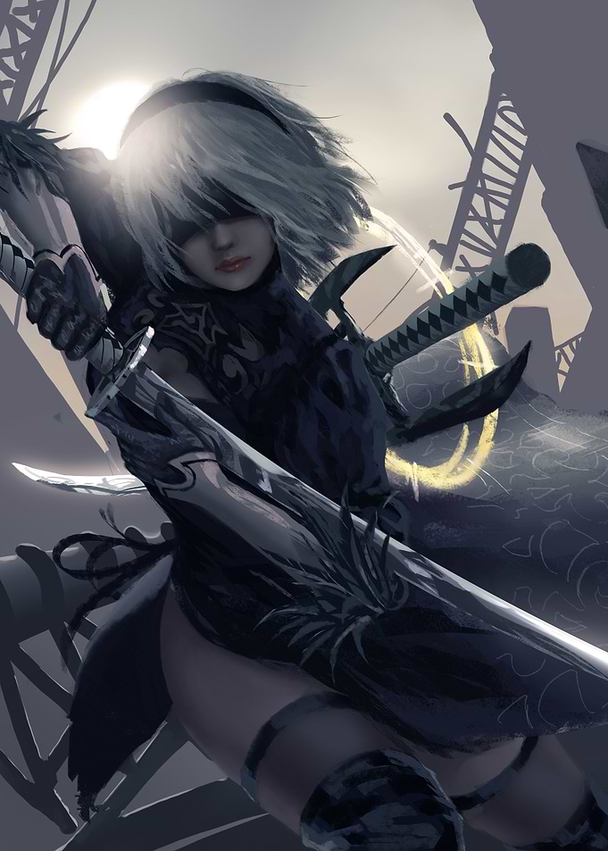 2B Nier Automata Digital Art