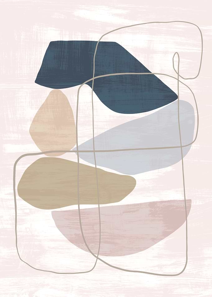 Abstract Shapes on Pink Background