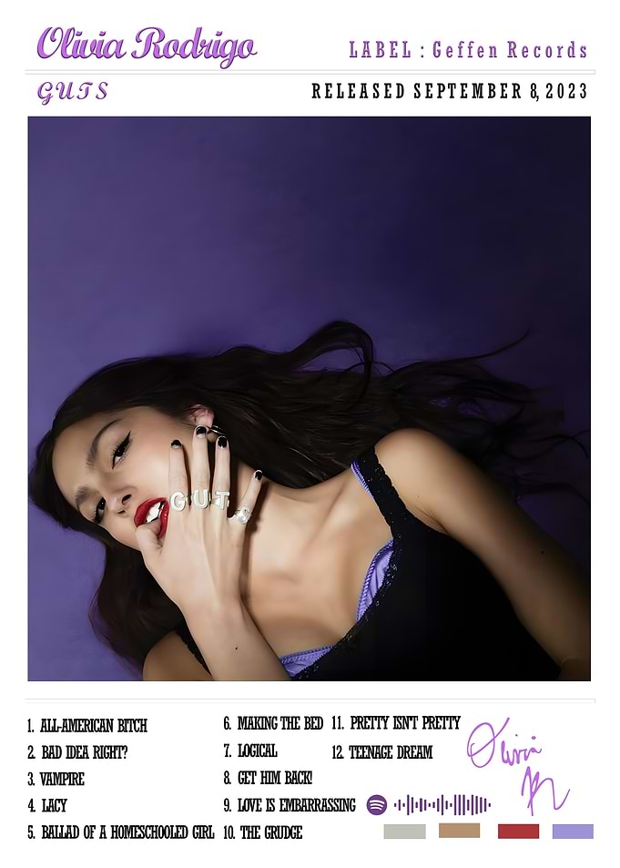 Olivia Rodrigo - GUTS Album Cover art