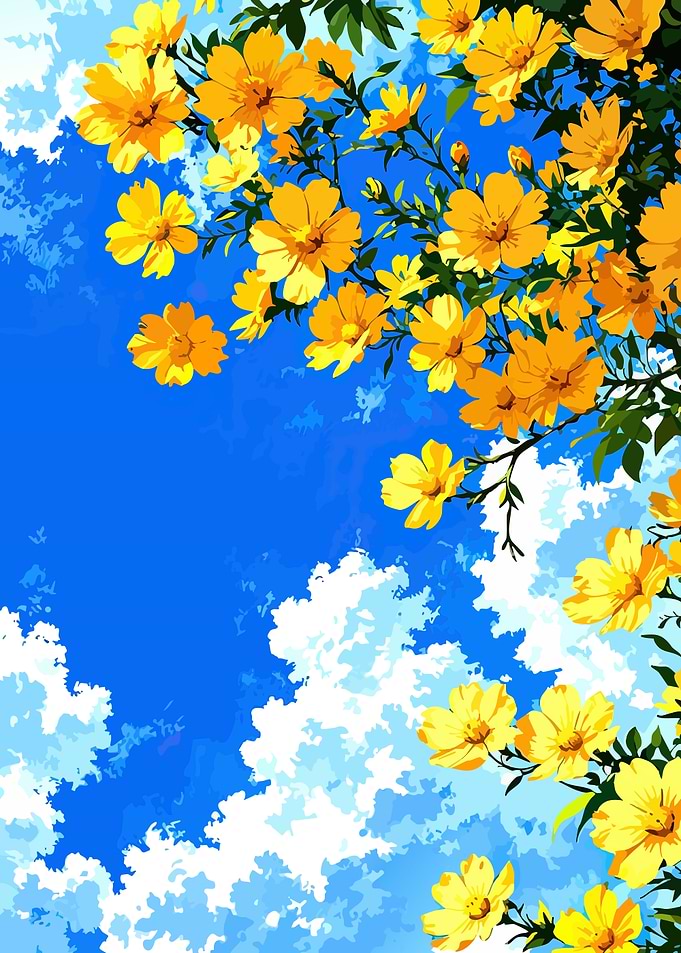 Yellow Flowers and Blue Sky