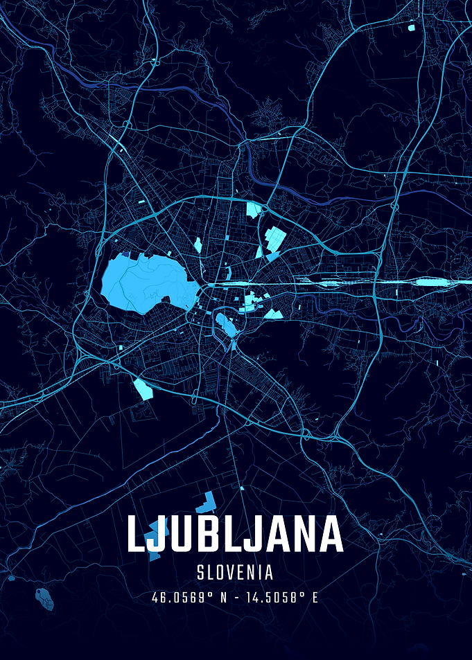 Ljubljana Midnight City Map