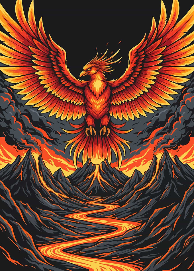 Phoenix Rising Volcanic Landscape