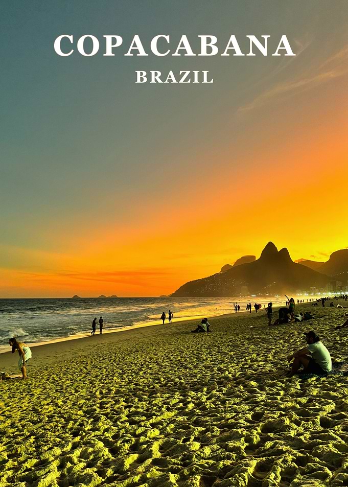 Copacabana Beach at Sunset, Brazil