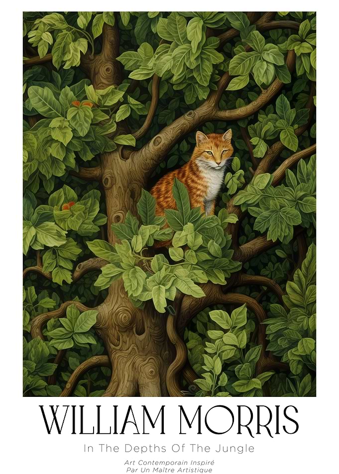Cat in Jungle by William Morris