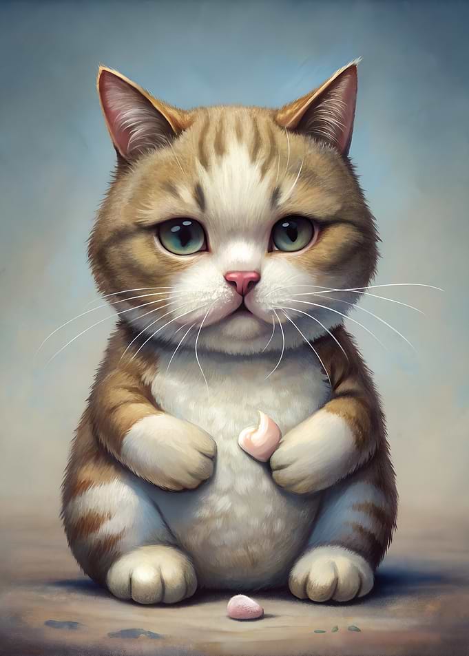Cute Cat with Candy