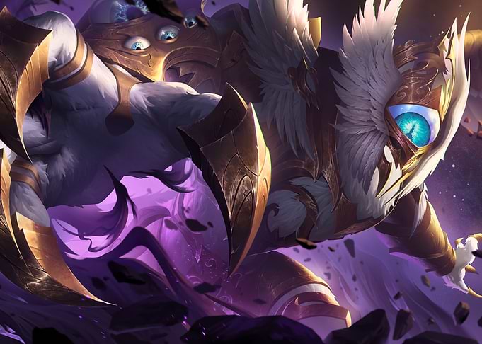 Fantasy creature with armor and feathers