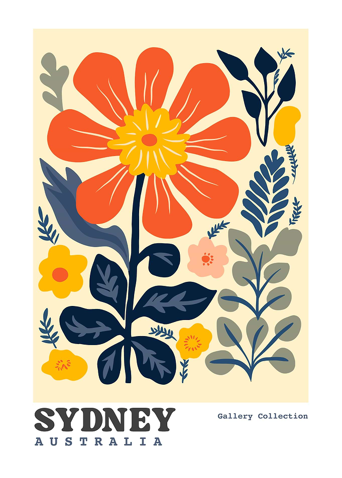 Sydney Australia Floral Art Print