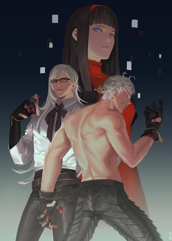 Stylish Anime Character Group Portrait