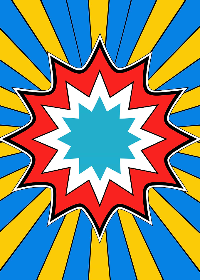 Comic Book Explosion Burst Background Metal Art