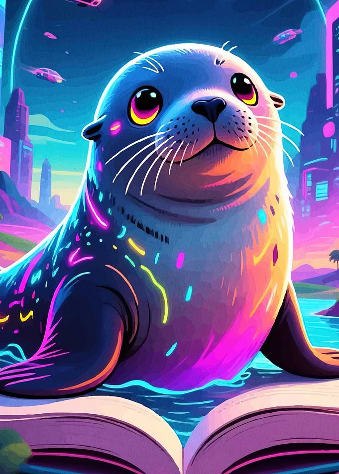 Cyberpunk Seal ReadingBook