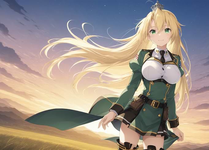 Anime Girl in Military Uniform