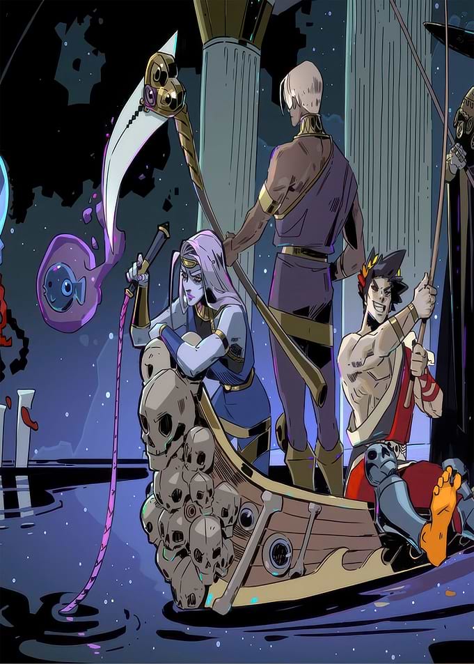 Hades game characters in boat