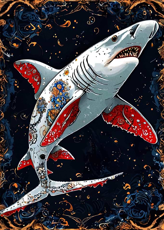 Tattooed Shark Illustration