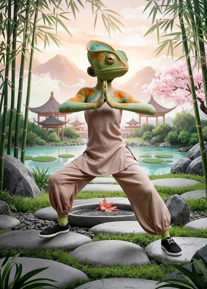 Chameleon Yoga in Japanese Garden
