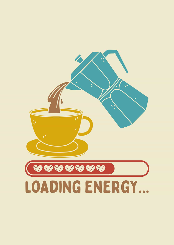 Loading Energy Coffee Illustration