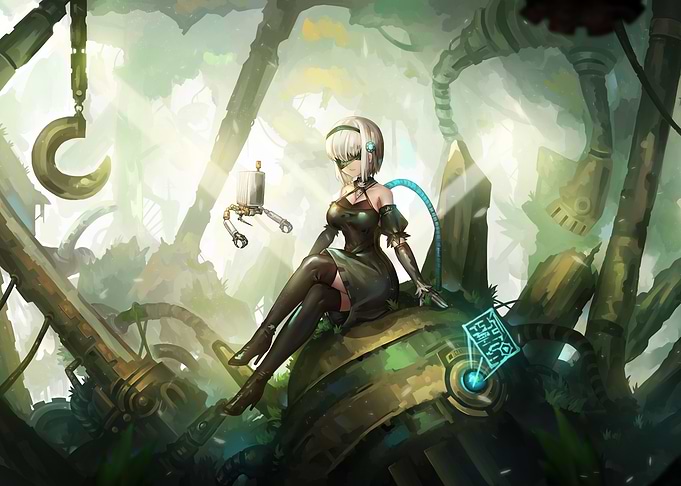 2B Nier Automata Digital Art